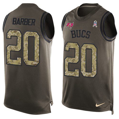 Nike Buccaneers #20 Ronde Barber Green Men's Stitched NFL Limited Salute To Service Tank Top Jersey - Click Image to Close